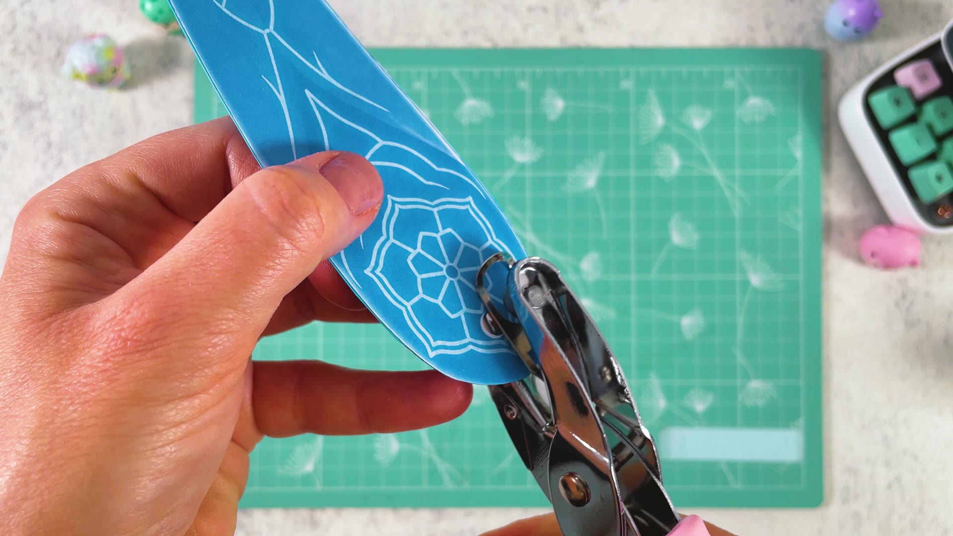 Punching a hole at the bottom of the blade