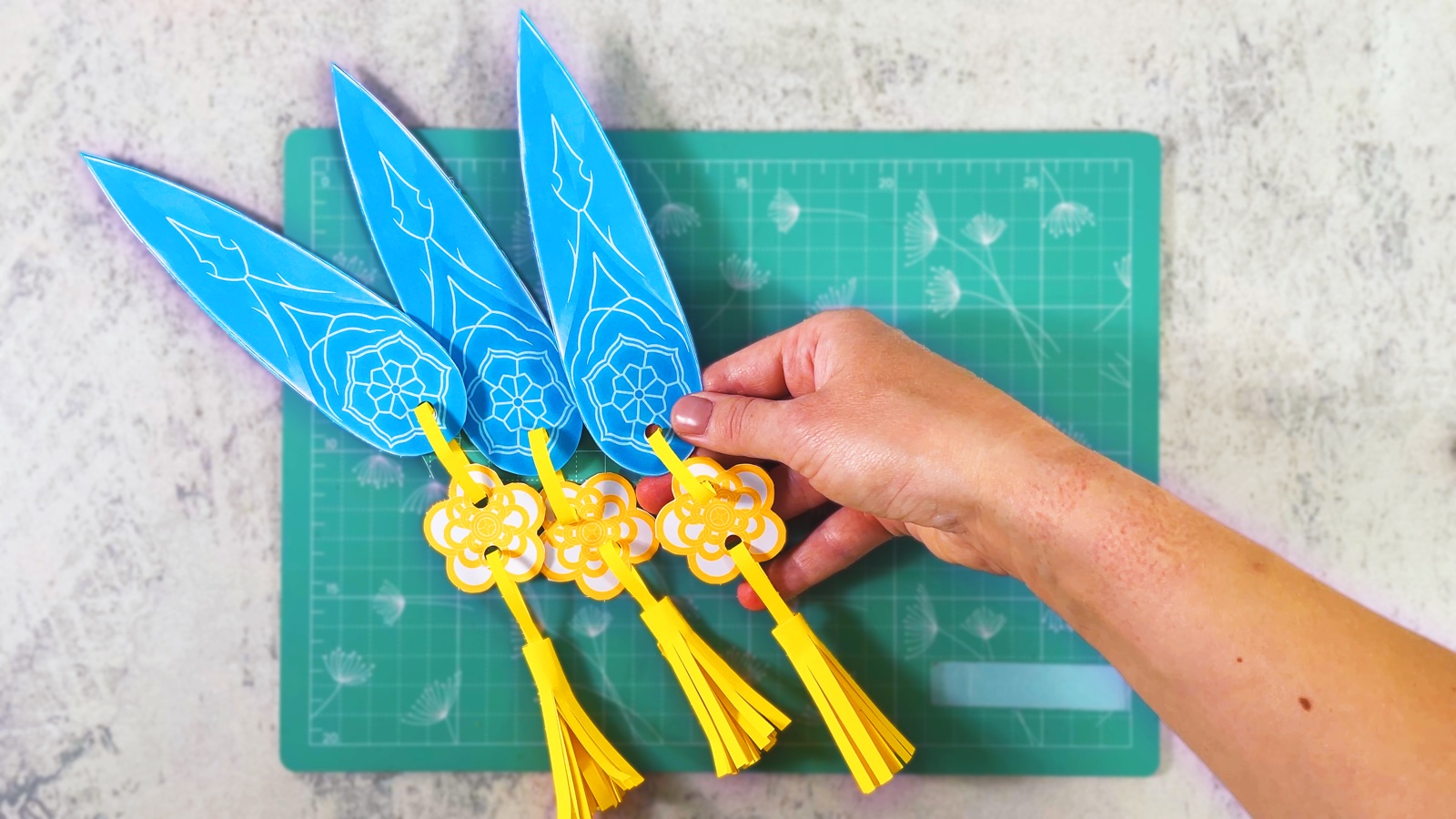 Three finished paper Zoey Spirit Blades